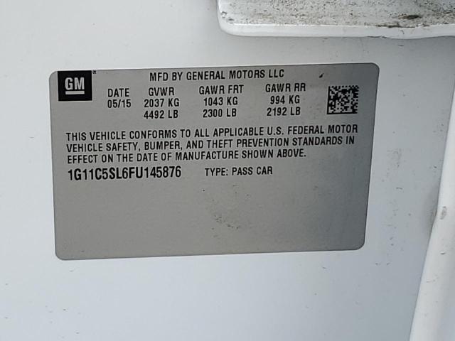 1G11C5SL6FU145876 - 2015 CHEVROLET MALIBU 1LT Ağ foto 12