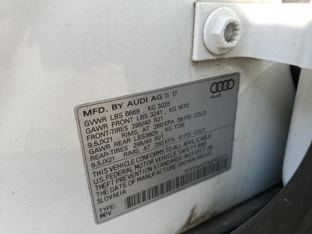 WA1VAAF7XJD023271 - 2018 AUDI Q7 PRESTIGE WHITE photo 13