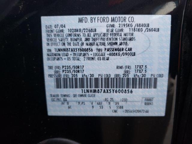 1LNHM87AX5Y600856 - 2005 LINCOLN LS 黑色 照片 12