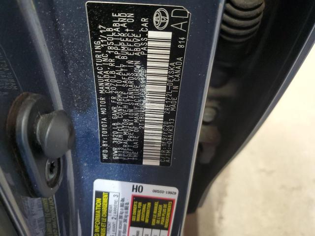 2T1BURHE7JC011120 - 2018 TOYOTA COROLLA L 蓝色 照片 12