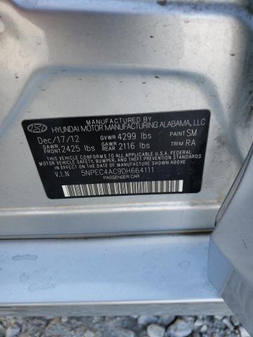 5NPEC4AC9DH664111 - 2013 HYUNDAI SONATA SE SILVER photo 12