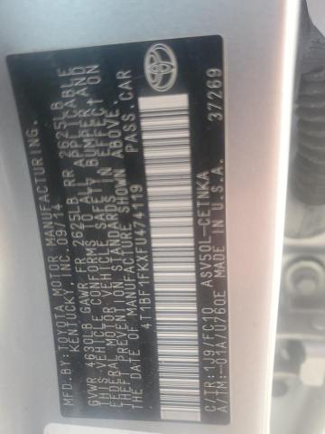 4T1BF1FKXFU474119 - 2015 TOYOTA CAMRY LE SILVER photo 13