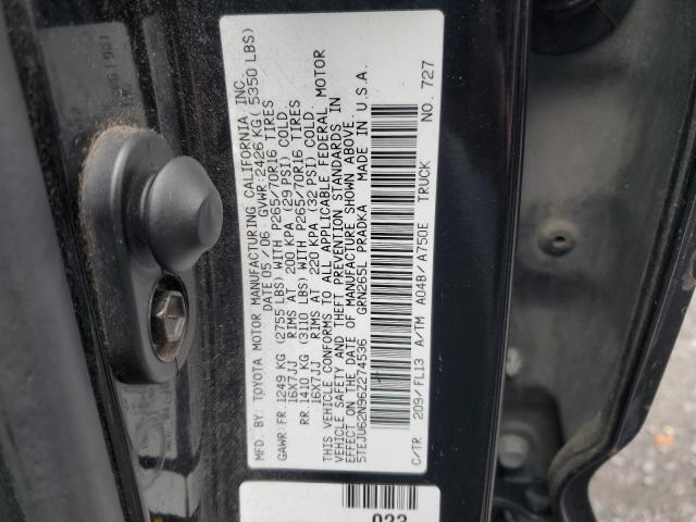 5TEJU62N96Z274536 - 2006 TOYOTA TACOMA DOUBLE CAB PRERUNNER BLACK photo 12