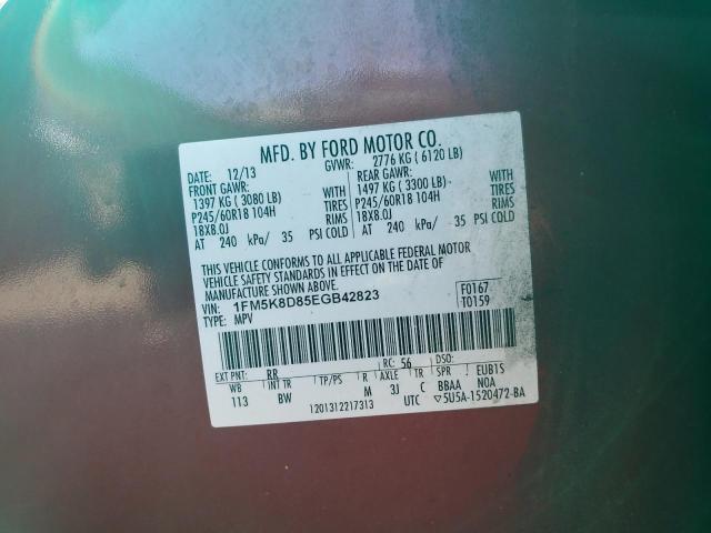 1FM5K8D85EGB42823 - 2014 FORD EXPLORER XLT RED photo 13