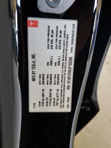 5YJ3E1EAXJF152280 - 2018 TESLA MODEL 3 BLACK photo 12