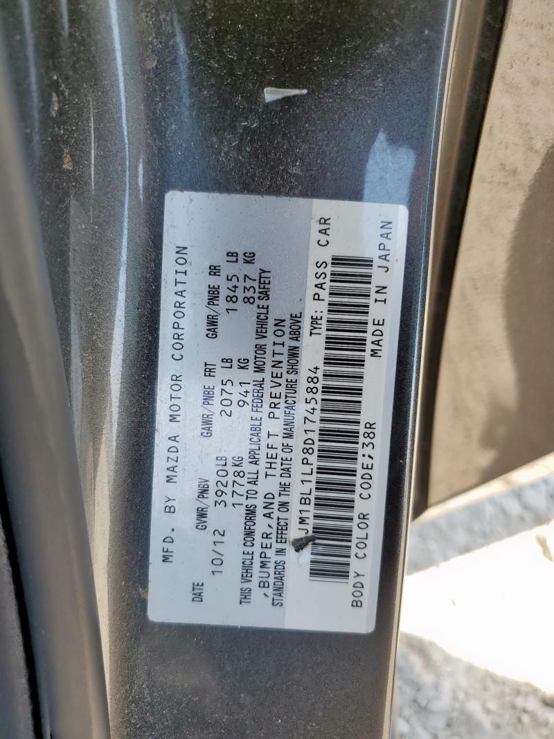 JM1BL1LP8D1745884 - 2013 MAZDA 3 I GRAY photo 12