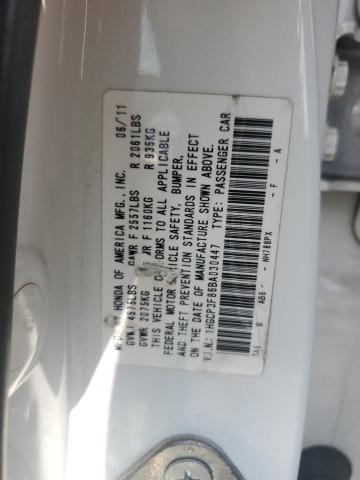 1HGCP3F86BA030447 - 2011 HONDA ACCORD EXL WHITE photo 13