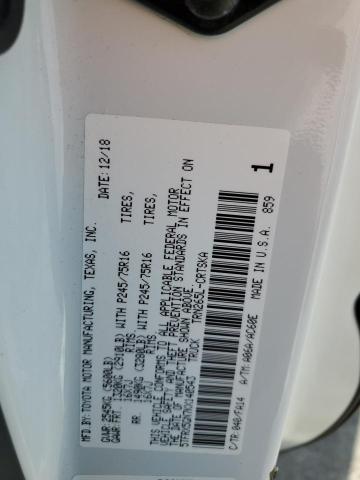 5TFRX5GN7KX140543 - 2019 TOYOTA TACOMA ACCESS CAB WHITE photo 12