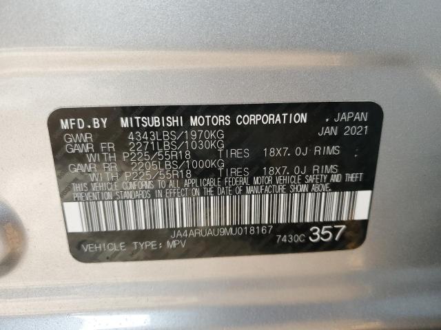 JA4ARUAU9MU018167 - 2021 MITSUBISHI OUTLANDER ES 银色 照片 12