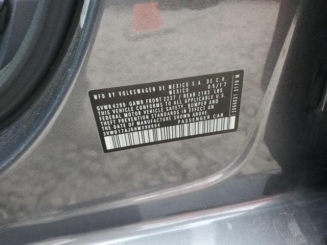 3VWD17AJ5HM390694 - 2017 VOLKSWAGEN JETTA SPORT გრაფიტი ფოტო 12