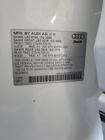WA1LGAFE9DD009936 - 2013 AUDI Q7 PREMIUM PLUS Weiß Foto 13