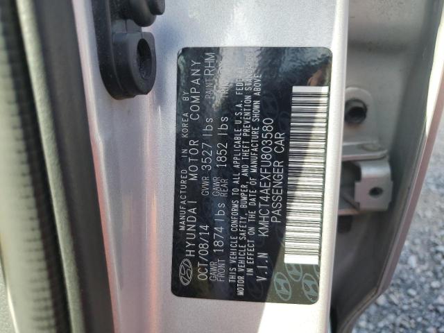 KMHCT4AEXFU803580 - 2015 HYUNDAI ACCENT GLS SILVER photo 12