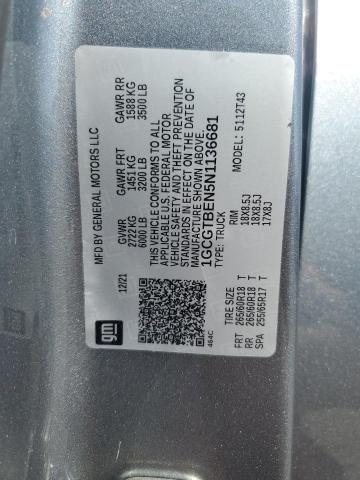 1GCGTBEN5N1136681 - 2022 CHEVROLET COLORADO ნაცრისფერი ფოტო 12