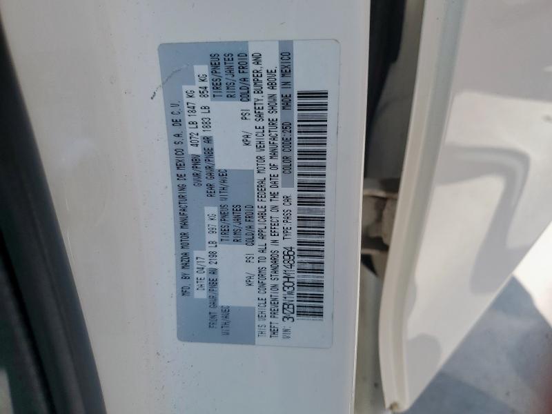 3MZBN1W30HM148964 - 2017 MAZDA 3 GRAND TOURING Beyaz fotoğraf 12