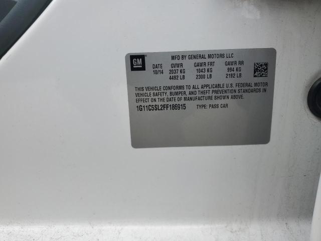 1G11C5SL2FF186915 - 2015 CHEVROLET MALIBU 1LT 白色 照片 13