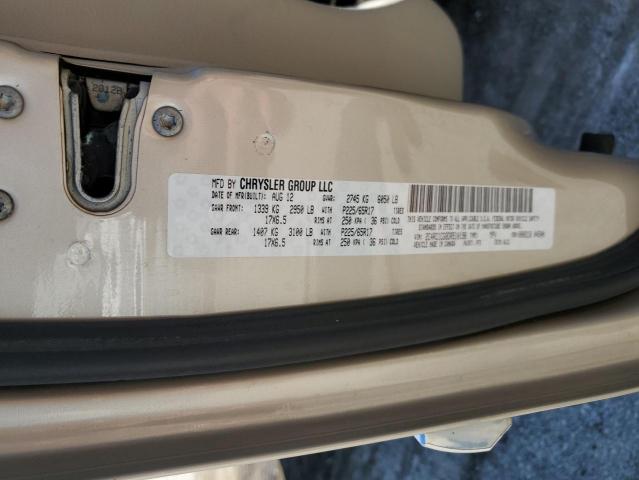 2C4RC1CG8DR510198 - 2013 CHRYSLER TOWN & COU TOURING L GOLD photo 13