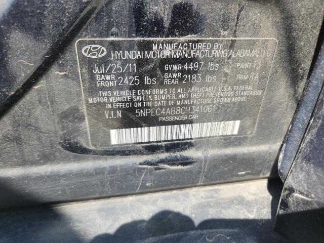 5NPEC4AB8CH341061 - 2012 HYUNDAI SONATA SE ლურჯი ფოტო 12