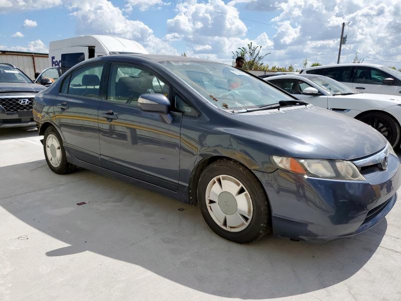 JHMFA36297S801802 - 2007 HONDA CIVIC HYBRID BLUE photo 4