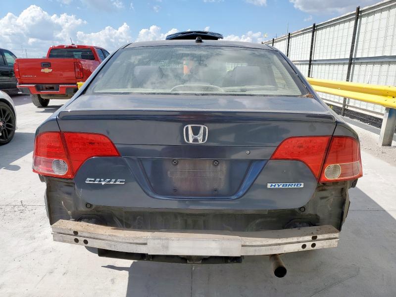 JHMFA36297S801802 - 2007 HONDA CIVIC HYBRID BLUE photo 6