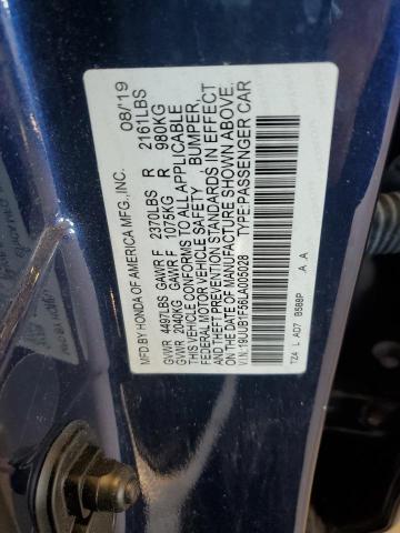 19UUB1F56LA005028 - 2020 ACURA TLX TECHNOLOGY BLUE photo 12