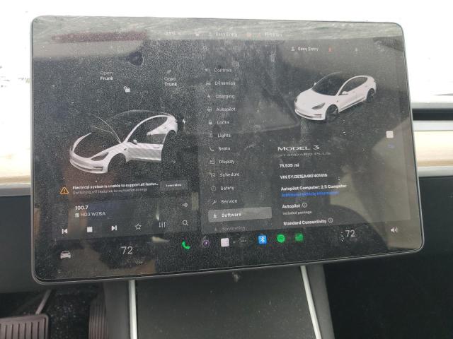 5YJ3E1EA4KF401416 - 2019 TESLA MODEL 3 WHITE photo 9