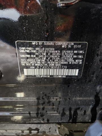 JF2SKASC9KH581729 - 2019 SUBARU FORESTER LIMITED Siyah fotoğraf 13