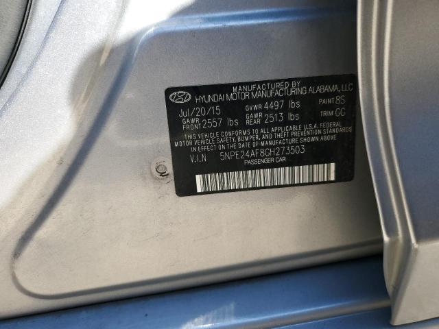 5NPE24AF8GH273503 - 2016 HYUNDAI SONATA SE SILVER photo 12