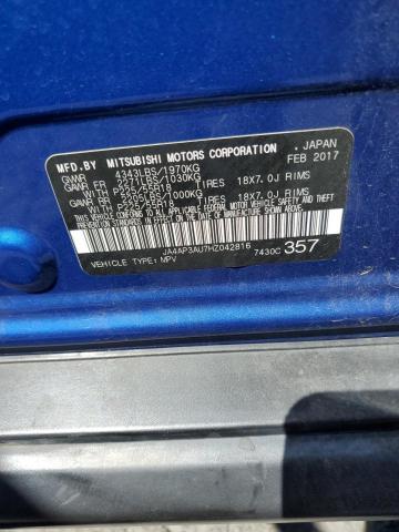 JA4AP3AU7HZ042816 - 2017 MITSUBISHI OUTLANDER ES Կապույտ լուսանկար 13