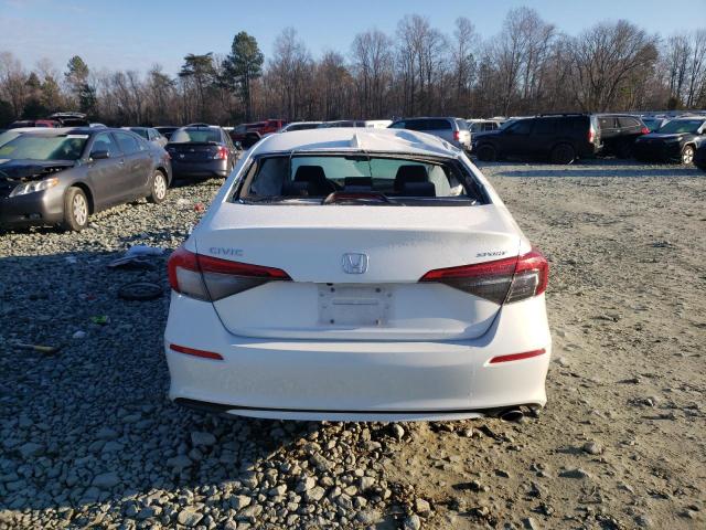 2HGFE2F55NH503084 - 2022 HONDA CIVIC SPORT WHITE photo 6