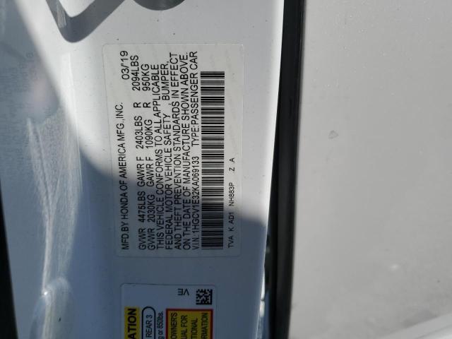 1HGCV1E32KA069133 - 2019 HONDA ACCORD SPORT თეთრი ფოტო 13