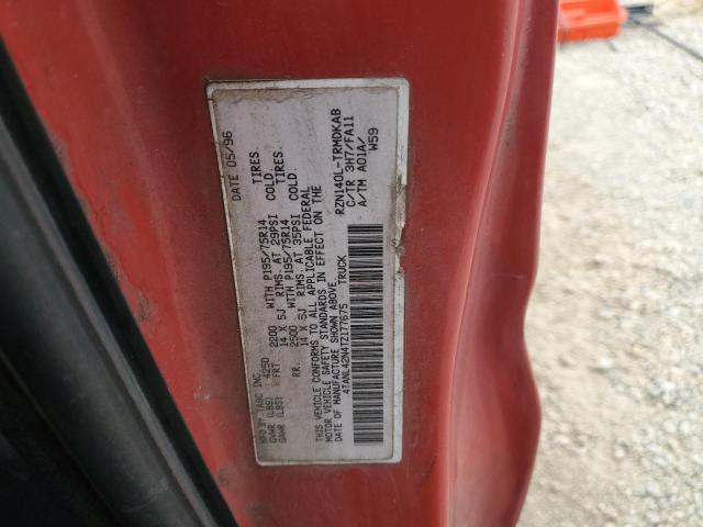 4TANL42N4TZ177675 - 1996 TOYOTA TACOMA RED photo 12