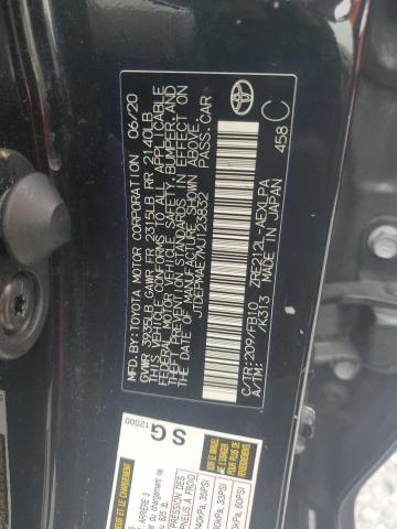 JTDEPMAE7MJ123832 - 2021 TOYOTA COROLLA LE BLACK photo 12