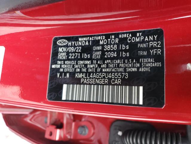 KMHLL4AG5PU465573 - 2023 HYUNDAI ELANTRA SE RED photo 13