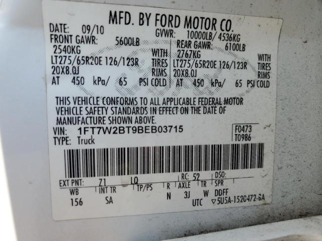 1FT7W2BT9BEB03715 - 2011 FORD F250 SUPER DUTY WHITE photo 13