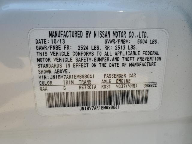 JN1BV7AR1EM698041 - 2014 INFINITI Q50 BASE WHITE photo 12