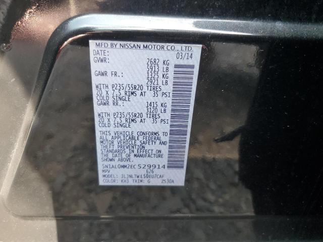 5N1AL0MM2EC529914 - 2014 INFINITI QX60 BLACK photo 13