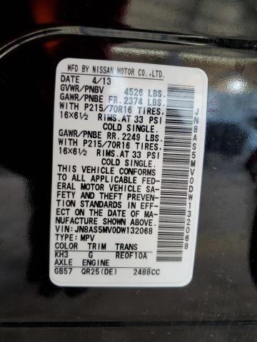 JN8AS5MV0DW132068 - 2013 NISSAN ROGUE S 黑色 照片 14