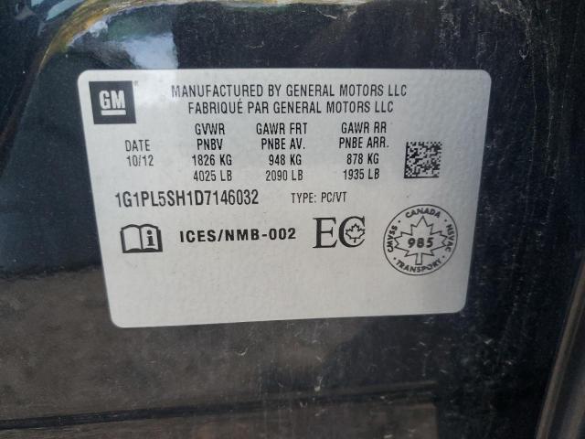 1G1PL5SH1D7146032 - 2013 CHEVROLET CRUZE LS შავი ფოტო 12