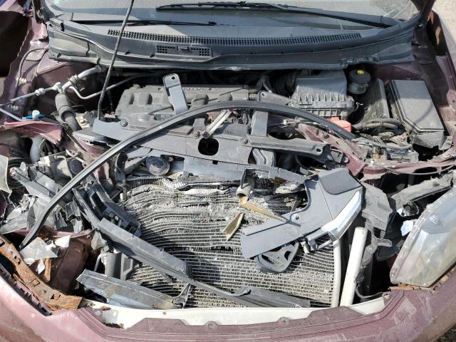 2HGFB2F44CH027830 - 2012 HONDA CIVIC LX BURGUNDY photo 11