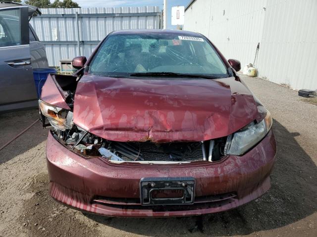 2HGFB2F44CH027830 - 2012 HONDA CIVIC LX BURGUNDY photo 5