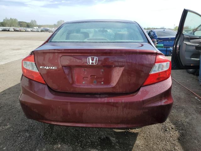 2HGFB2F44CH027830 - 2012 HONDA CIVIC LX BURGUNDY photo 6