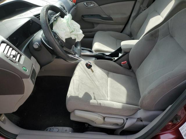 2HGFB2F44CH027830 - 2012 HONDA CIVIC LX BURGUNDY photo 7