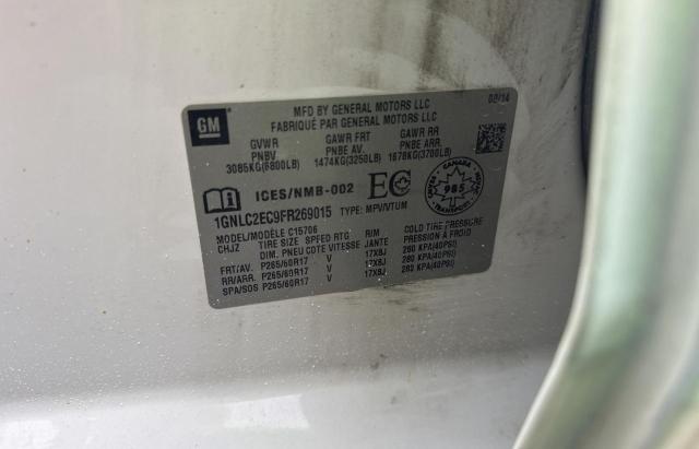 1GNLC2EC9FR269015 - 2015 CHEVROLET TAHOE POLICE WHITE photo 10