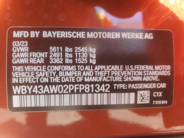 WBY43AW02PFP81342 - 2023 BMW I4 EDRIVE 35 ORANGE photo 13