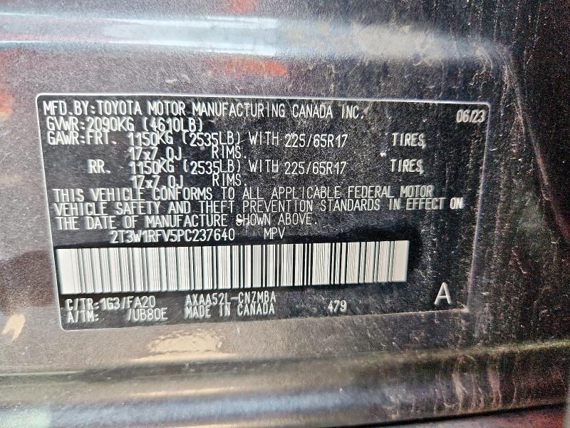 2T3W1RFV5PC237640 - 2023 TOYOTA RAV4 XLE Մոխրագույն լուսանկար 13