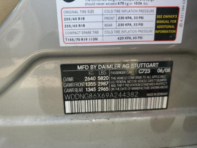 WDDNG86X69A244382 - 2009 MERCEDES-BENZ S 550 4MATIC CREAM photo 12