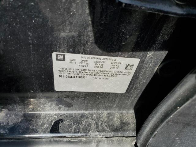 1G11C5SL2FF263301 - 2015 CHEVROLET MALIBU 1LT Noir photo 12