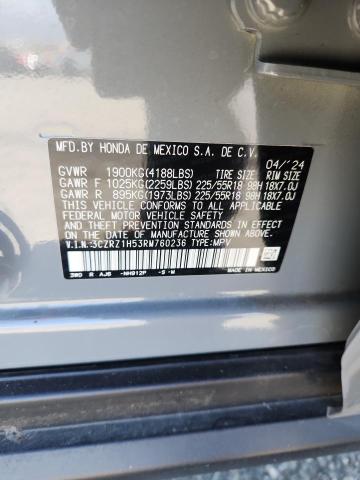 3CZRZ1H53RM760236 - 2024 HONDA HR-V SPORT ნაცრისფერი ფოტო 12