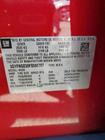 3GYFNGE38FS586787 - 2015 CADILLAC SRX PREMIUM COLLECTION RED photo 13