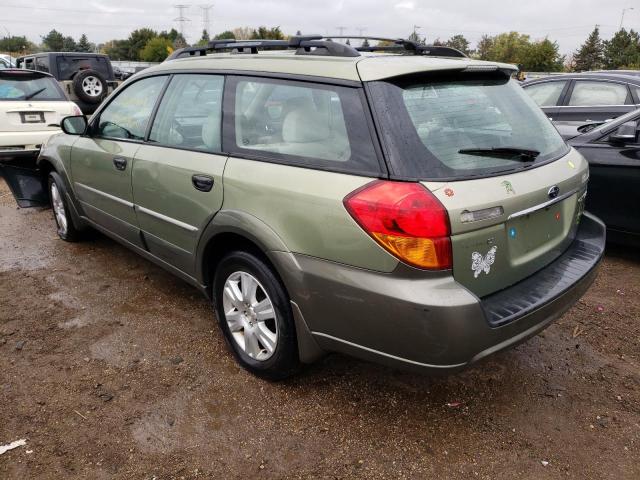 4S4BP61C357353133 - 2005 SUBARU LEGACY OUTBACK 2.5I GREEN photo 2